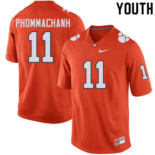 Youth #11 Taisun Phommachanh Clemson Tigers College Football Jerseys Sale-Orange